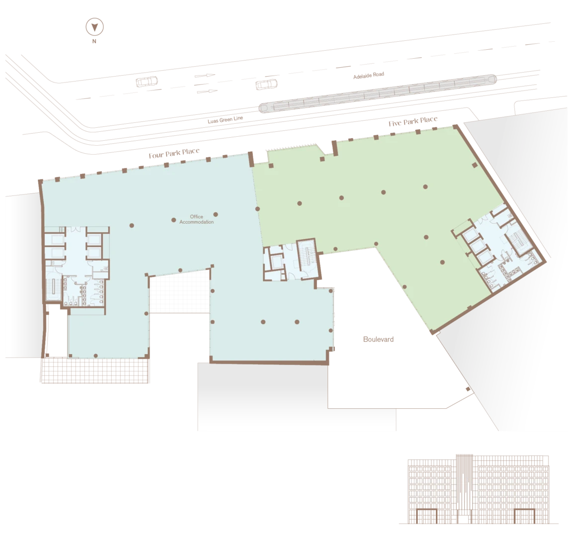 Third to sixth floor plan.